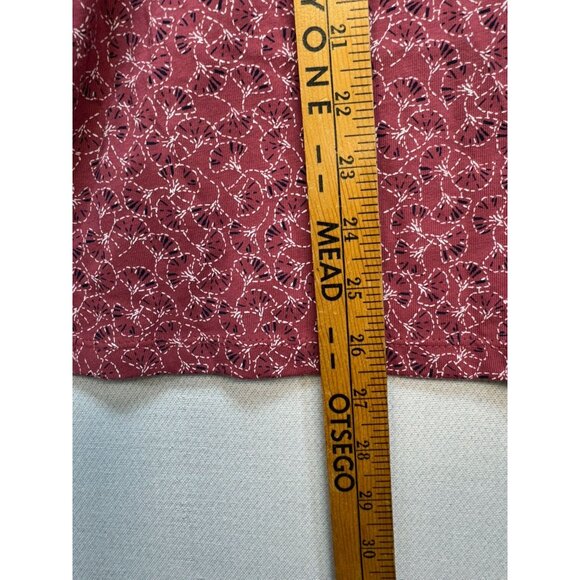 Cj Banks Womens V-Neck 3/4 Sleeve Top Blouse Size X Rose Patterned Casual - Picture 5 of 10